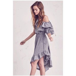 Love Shack Fancy Haley Black White Gingham Ruffle Dress Loveshackfancy Sz Small